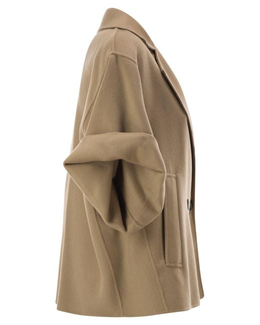 Weekend by Maxmara Brown Wkdneo Virgin Wool Double Breasted Jacket With A Boxy Silhouette