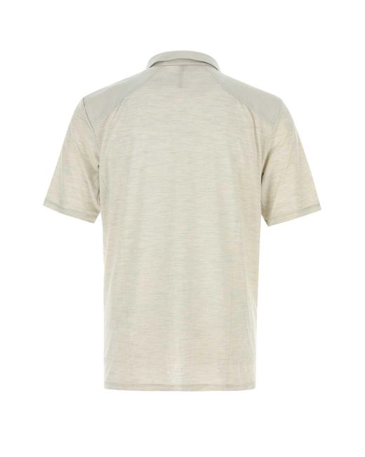 Veilance White Melange Light Wool Blend Frame Polo Shirt