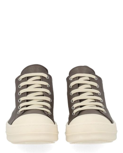 Rick Owens Brown Solid Low Sneakers