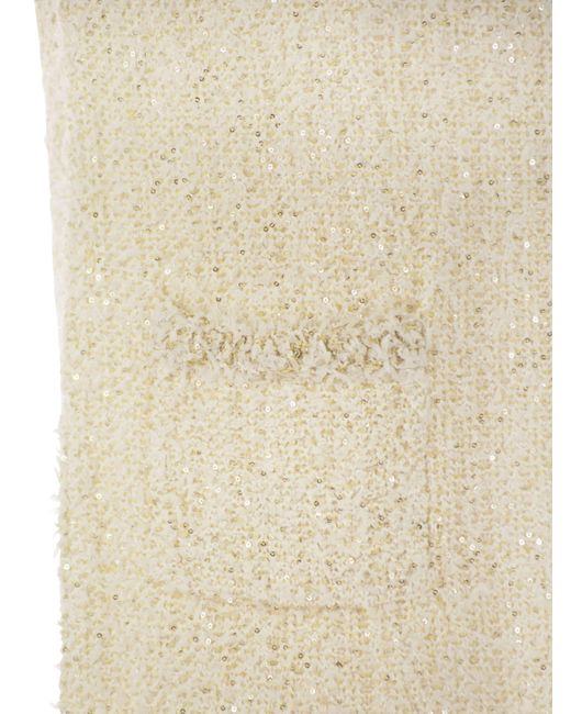 Fabiana Filippi Natural Mini Kleid in Tweed Effect Garn