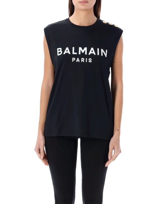 Balmain Black T -Shirts und Polos schwarz