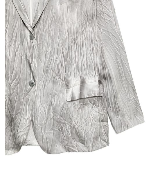 Avant Toi White Silk Double-Breasted Jacket