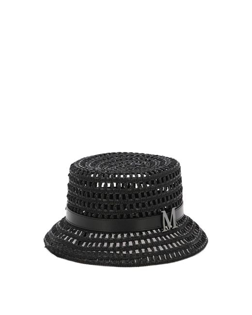 Max Mara Mesh Cloche Hat in het Black
