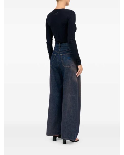 MM6 by Maison Margiela Blue Wide Leg Jeans