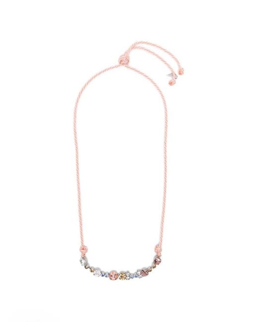 Forte_forte White Crystal Braided Necklace