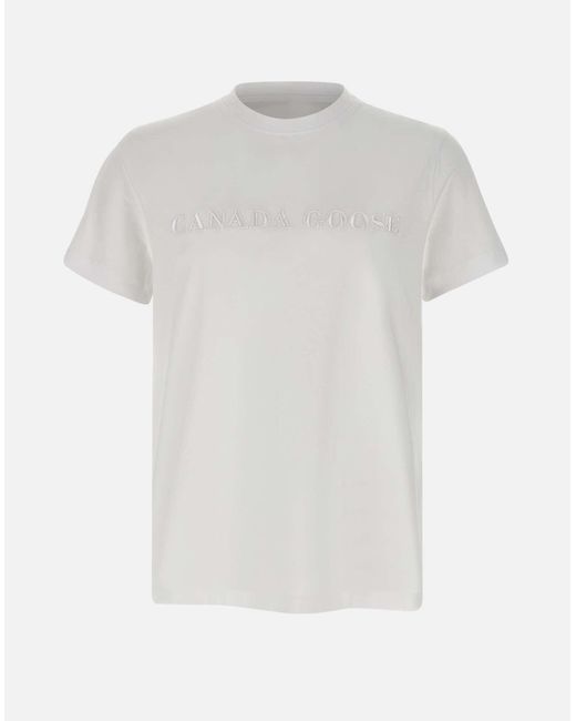 Camiseta de algodón blanco de Canadá Goose Emersen Canada Goose de hombre de color White