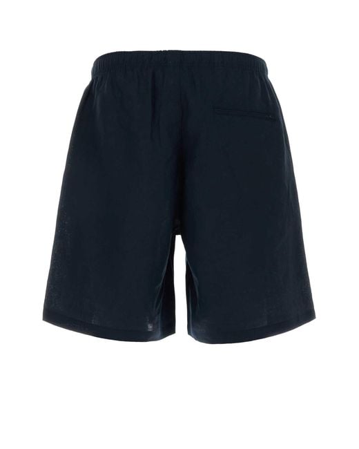 Cellar Door Blue Linen Jago Bermuda Shorts