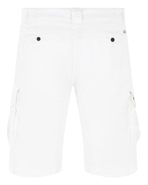 C P Company White Cotton Shorts for men