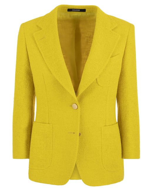 Debra Single Blazer Blazer in lino. di Tagliatore in Yellow