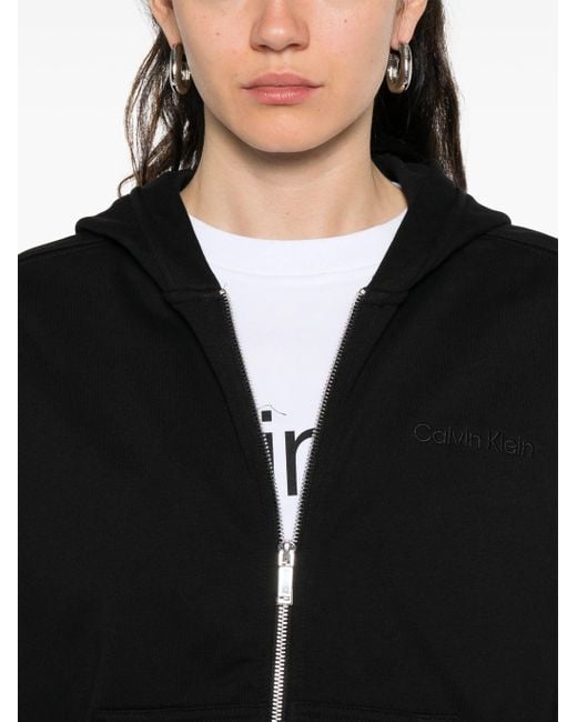 Calvin Klein Black Felpa Con Cappuccio E Zip