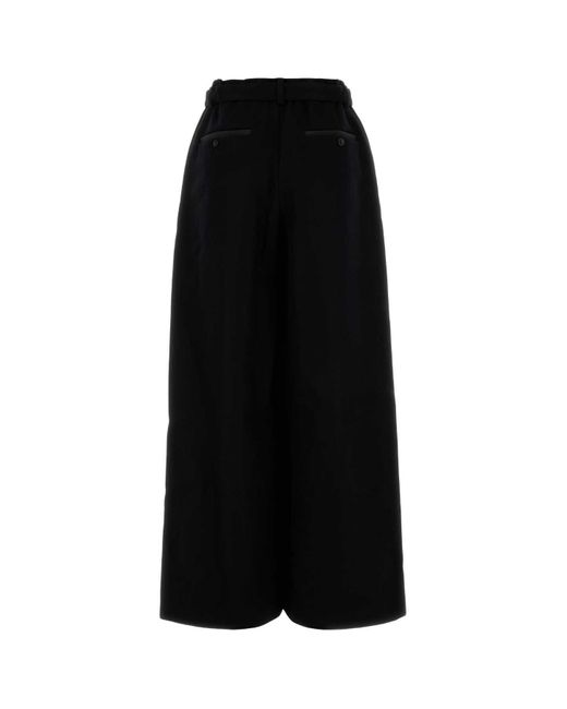 Sacai Black Wool Wide-Leg Pant