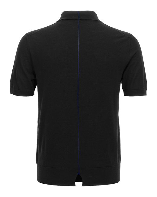 Burberry Black Wool Polo Shirt