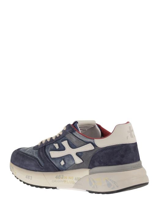 Premiata Blue Mick 8006 Sneakers With Side Logo for men