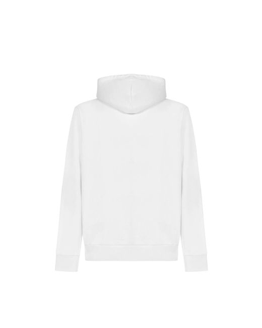 Marcelo Burlon White Cotton Logo Hooded Sweatshirt for men