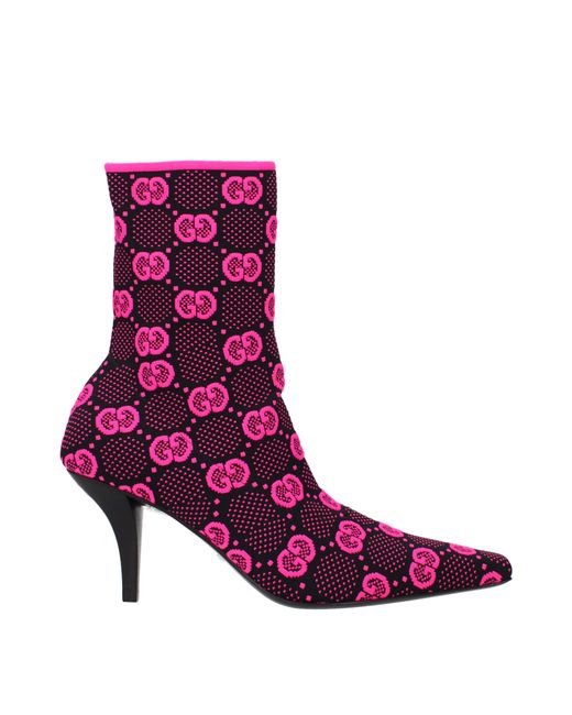 Gucci Purple Boots Fabric/Fuchsia Fluo
