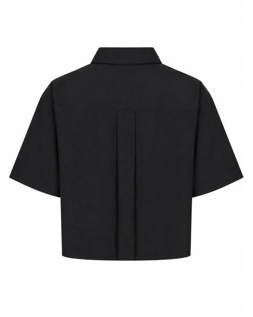 LA ROSE Black Cotton Poplin Shirt