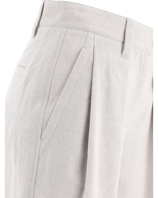 Pantalones cortos de bermudas de gabardina Brunello Cucinelli de color White