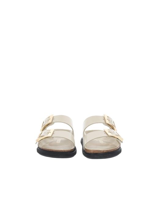 Birkenstock White Arizona Db Hex Shine Ecru, Natural Leather, S