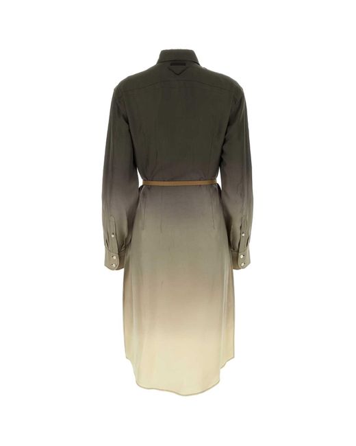 Prada Multicolor Twill Shirt Dress