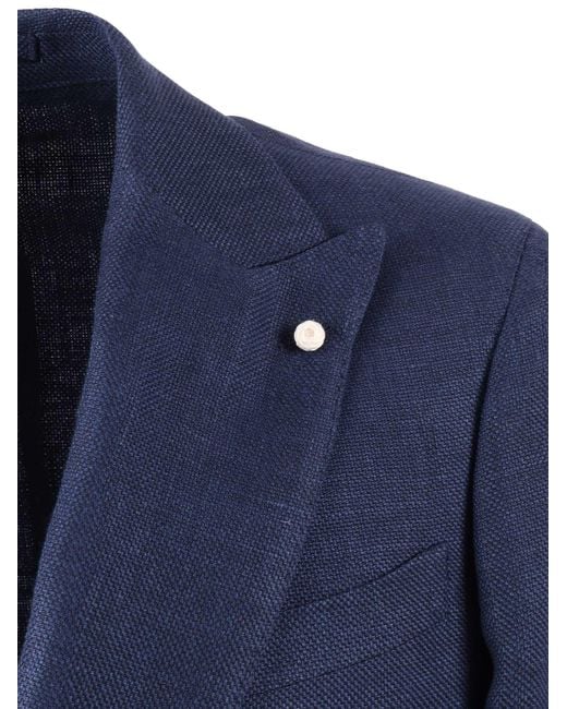 Luigi Bianchi Blue Jacket Drop Seven