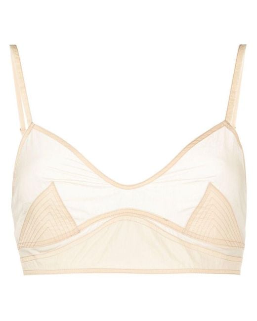 Low Classic White See Through Stitch Bra Top for men