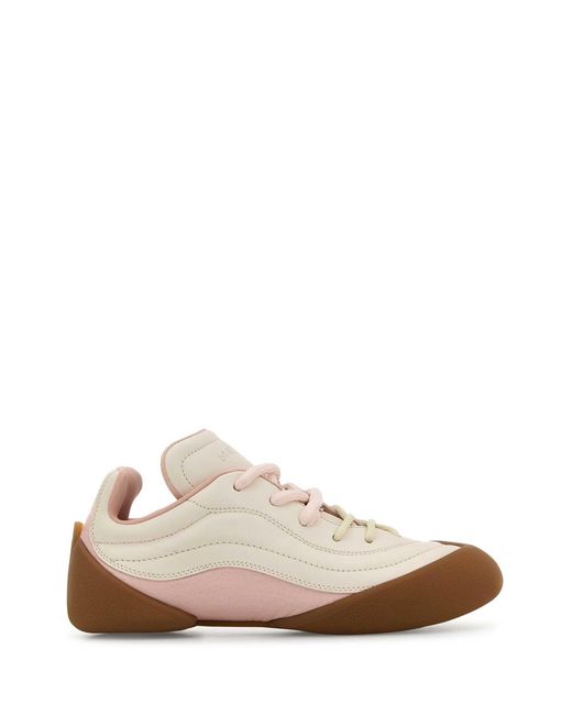 McQueen White Two-Tone Leather Flexion Sneakers