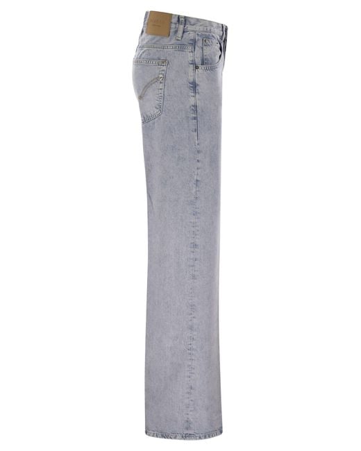 Dondup Gray Jacklyn Wide Leg Jeans
