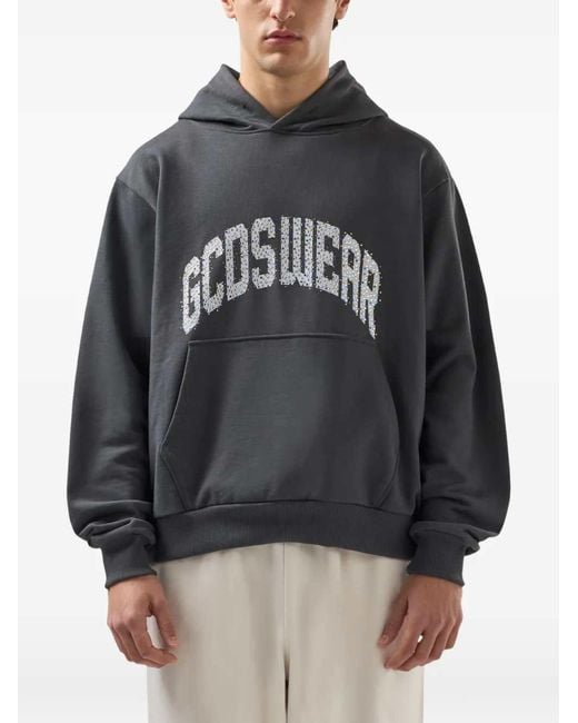 Gcds Blue Rhinestone Sweatshirt for men