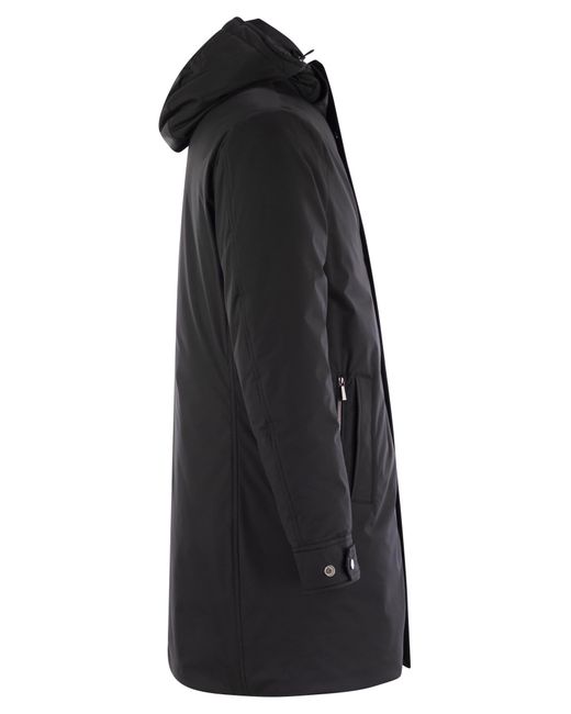 Moorer Black Vermont Water Repellent Jacket With Hood for men