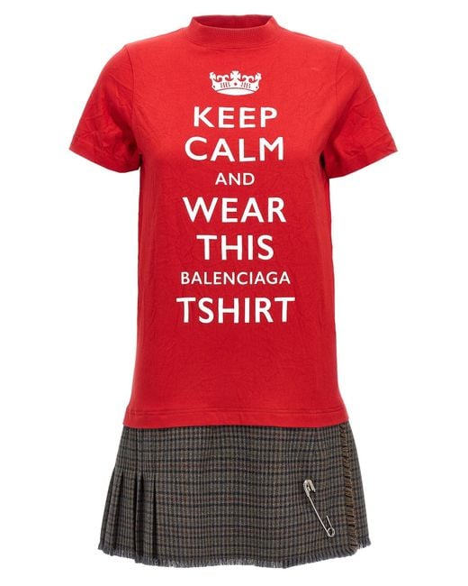 【BALENCIAGA】Keep Calm クロップドTシャツ レッド BALENCIAGA Keep Calm T-shirt | REVERSIBLE