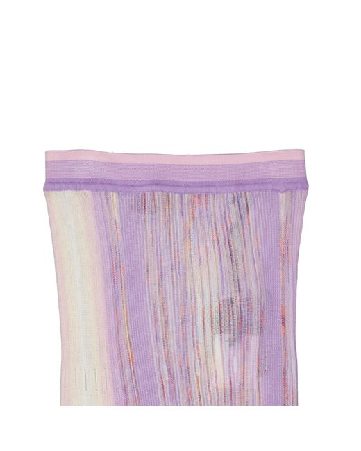 Missoni Purple Elastic Maxi Skirt
