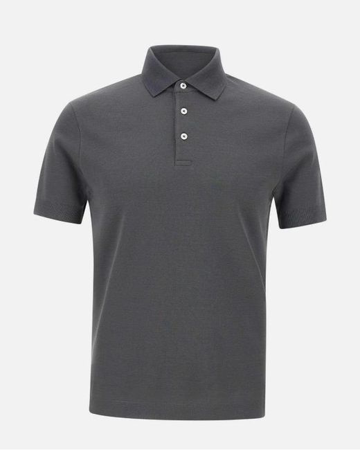 Polo tricoté Herno pour homme en coloris Gray