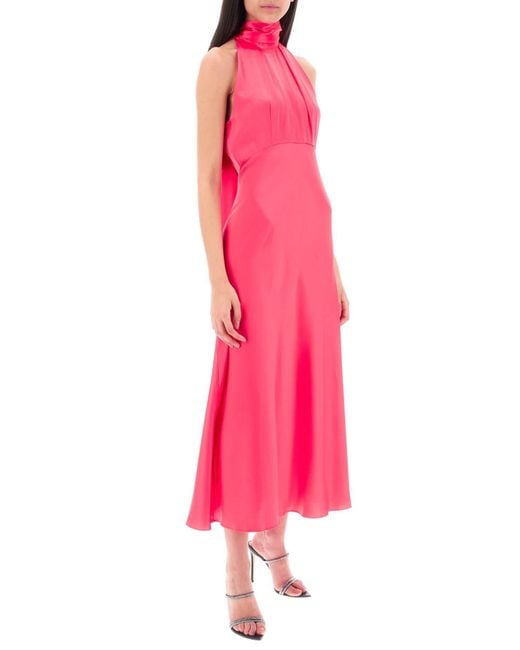 'Michelle' Satinkleid Saloni en coloris Pink