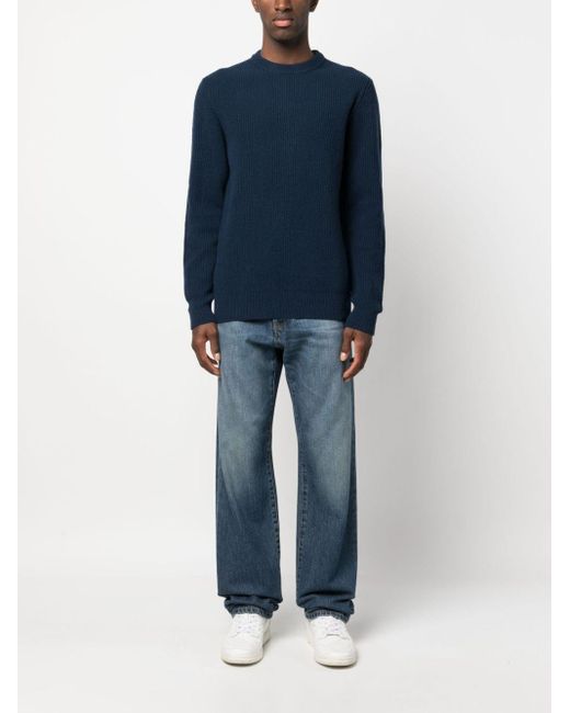 Ballantyne Blue Crew-Neck Wool Jumper for men