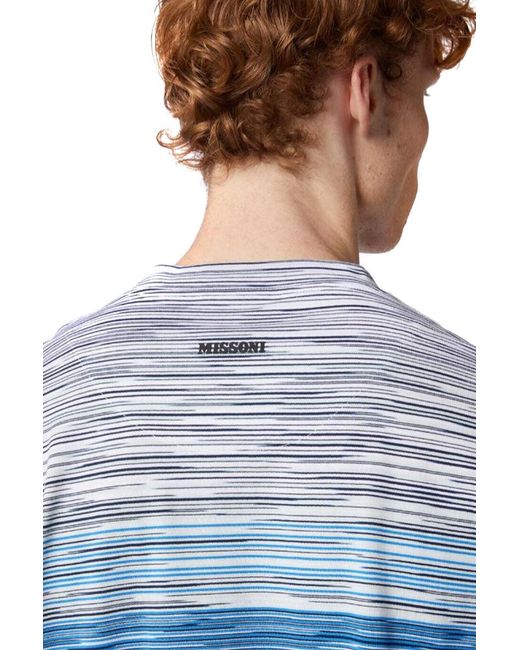 Missoni Blue Cotton T-Shirt for men