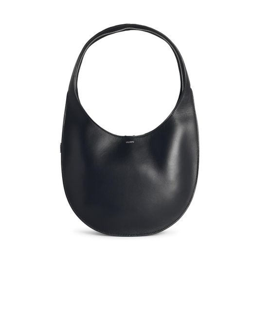 Coperni Black Medium weich 'Swipe' schwarzer Lear -Tasche