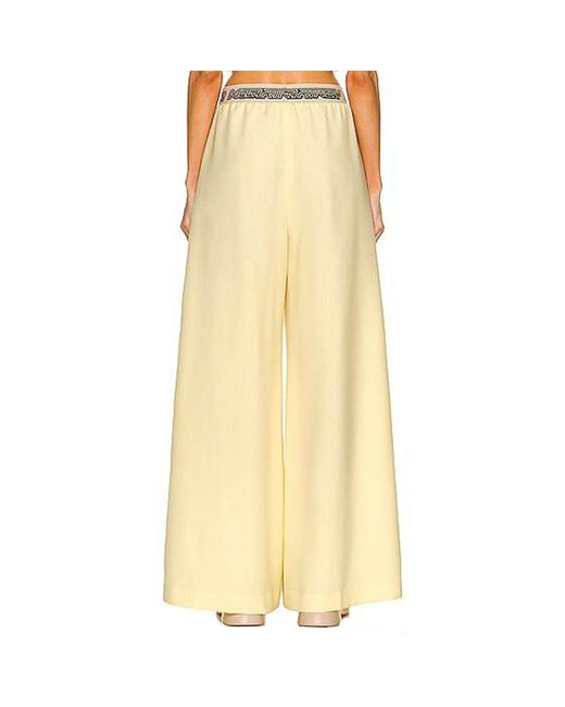 Stella McCartney Yellow Logo Wool Pants