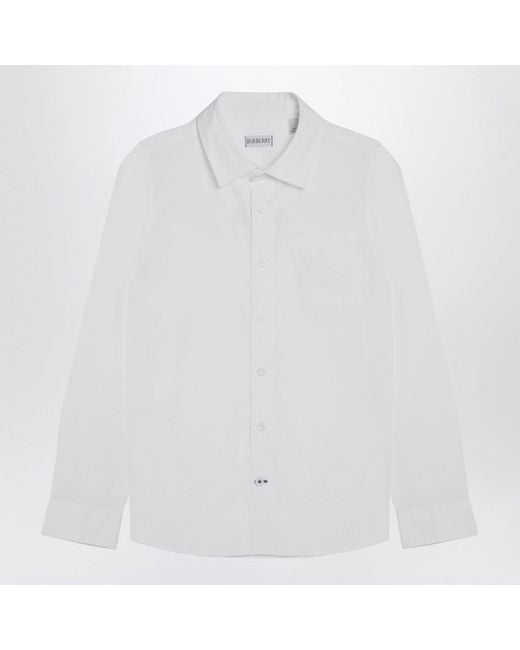 Burberry White Cotton Shirt for men