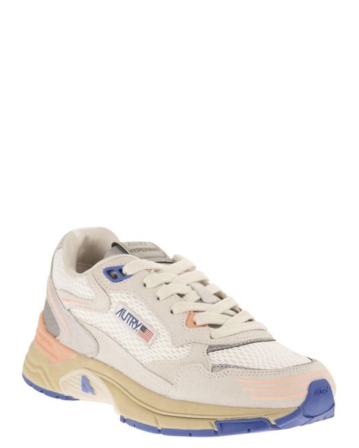 Autry White Hyperway Low Mesh/Suede Wht/Peach Pnk