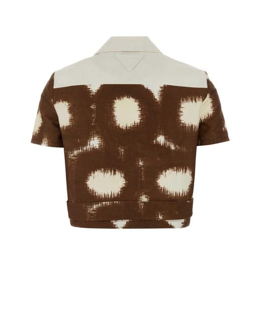 Prada Brown Regular Printed Shirt