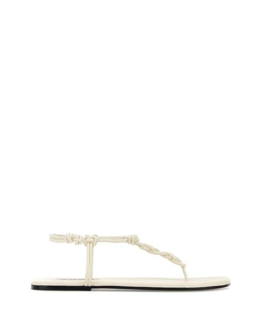 Jil Sander White Braided Sandals