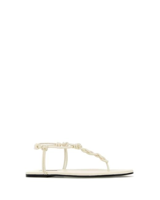 Jil Sander White Braided Sandals