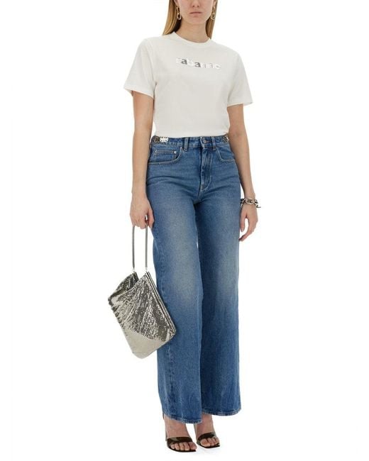 Rabanne White T-shirt With Logo