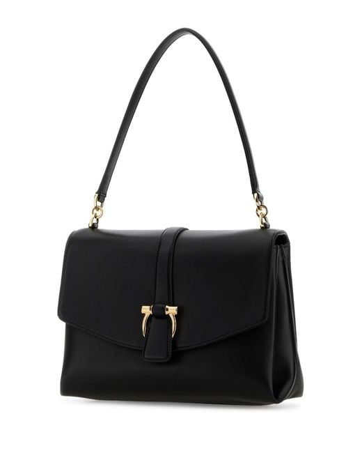 Ferragamo Black Salvatore Leather Shoulder Bag