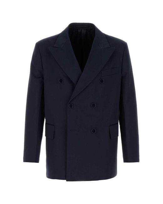 Prada Blue Peaked Lapel Blazer for men