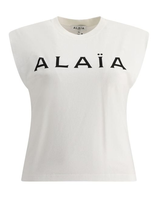 Tシャツ・カットソー ALAIA WHITE COTTON TOP ALAÏA Fitted White T Shirt in Cotton Jersey | ALAÏA US