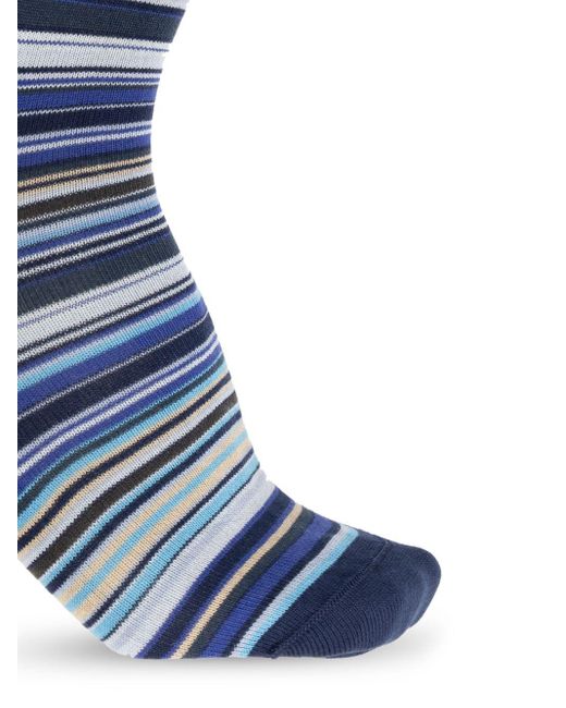 Paul Smith Signature Stripe Socks 6 Pack in het Black