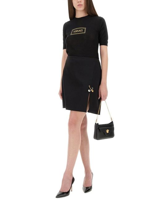 Versace Black Logo Crew Neck Sweater