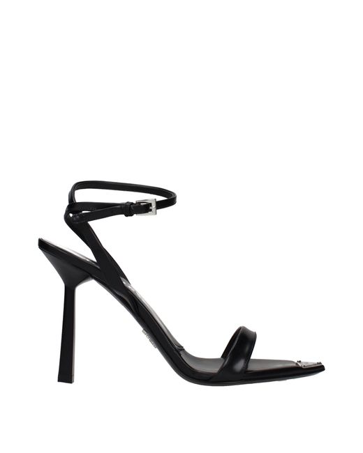 Prada Black Leather Sandals