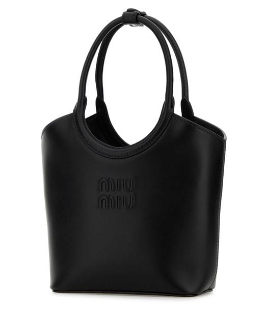 Miu Miu Black Leather Ivy Handbag